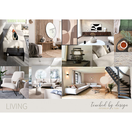 MOODBOARD / project RIJEN / deel 2 "De living" 🔥

Door de nieuwe indeling was er ruimte voor een gezellige zithoek met grote hoekbank. Ook het tv-meubel kreeg een ruimere opstelling en andere plaats. Hierdoor heb je vanaf de bank straks zicht op de tv-hoek en de openhaard. Dit alles is gebaseerd op de Japandi woonstijl met mooie lichte visgraat vloeren, rustige natuurlijke kleuren en donkere elementen.